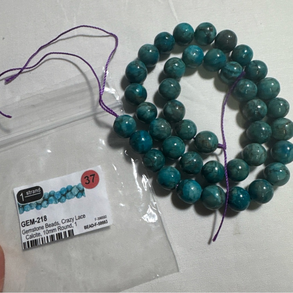 Gemstone Beads. Crazy Lace Calcite. 10MM. NEW. - Picture 1 of 5